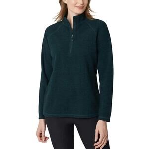Eddie Bauer Women's Fleece Quarter Zip Sweatshirt Size XXL Green Hiking Outdoors
